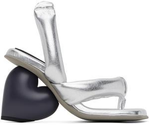 Серебряные босоножки на каблуке Love Yume Yume