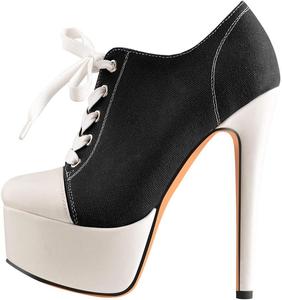 Ботильоны на шнуровке с ультравысоким каблуком-подбородком и круглым носком Onlymakerheels, Black D