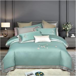 UWYTGF Комплект постельного белья с вышивкой листьев 800TC египетский хлопок