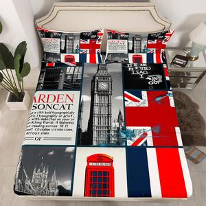 Erosebridal Комплект постельного белья London с принтом городских достопримечательностей, Multi 11