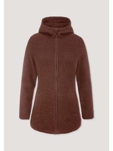 Hessnatur Куртка с капюшоном из шерстяного флиса темно-ржавого цвета