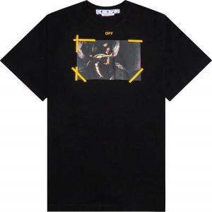 Футболка Off-White Diag Arrow Caravaggio Mercy Skate Tee 'Black/White', черный