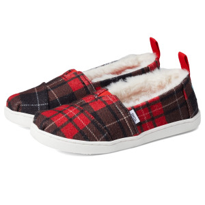 Мокасины TOMS Kids, Tartan Printed Felt/Faux Fur Alpargata