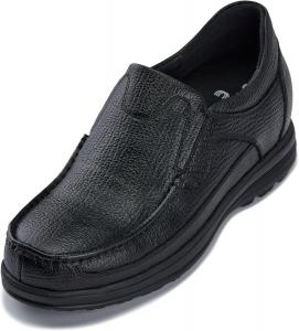 Мужские невидимые обувные подошвы CALTO для увеличения роста - черные премиальные кожаные лоферы на каждый день без шнурков - на 3 дюйма выше - G1825 - Размер 11.5 D(M) US No Brand, черный