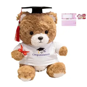 Плюшевый мишка на выпускной с докторской шапочкой, высота 30 см AOLETU
