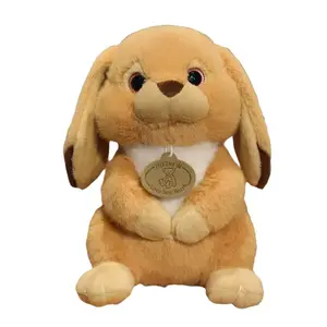 Плюшевая игрушка кролик с висячими ушами, высота 23 см DIAIWAI, коричневый