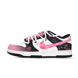 Nike Скейтерские кросcовки Dunk Peeking нескользящие износостойкие низкие унисекс розовый черный белый - розовый черный белый, цвет Pink Black White
