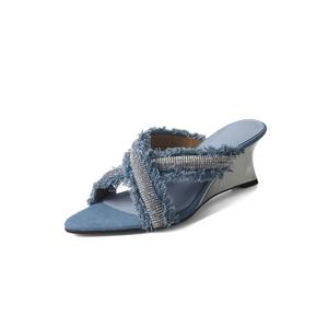 Yeezyy Reezy Сланцы женские синие, цвет Blue