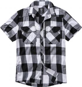 Рубашка Brandit Checkshirt Short Sleeve Shirt, белый/черный