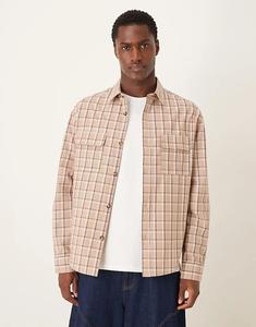 Рубашка ASOS DESIGN классического кроя в нейтральную клетку