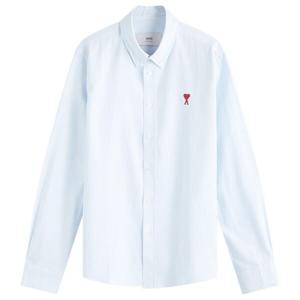 Рубашка оксфорд с застежкой на пуговицы в полоску в форме сердца Ami Paris, белый