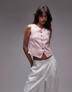 & Other Stories приталенный льняной топ розового цвета