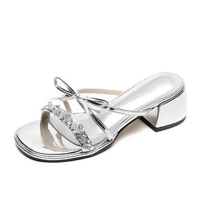 Тапочки-слайды женские абрикосовые TATAYA, Silver