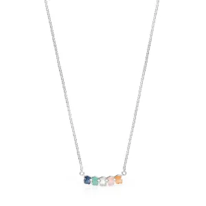 Колье Tous Mini Color With Gems, серебро/мультиколор