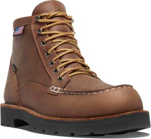 Мужские ботинки Danner 6 Bull Run с мок-то носком - верх из полной кожи с масляной обработкой, противоскользящая подошва клиновидной формы и стелька с трехслойной амортизацией, стойкость к электрическому току (EH), Tobacco - Gore-tex