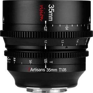 Кинообъектив 7Artisans 35mm T1.05 Vision Cine Lens, Fujifilm X Mount, черный