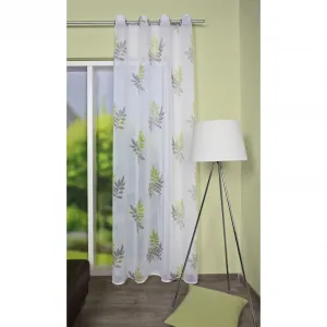 ИДЕИ ДЛЯ ДОМАШНЕЙ ЖИЗНИ Штора «БАМБУ», (1 шт.), ВxШ: 245x140, ШАРФ-УШЕК С ПРИНТОМ ЛИСТЬЯ Home Wohnideen, зеленый