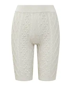 Ребристые шорты с высокой талией, длиной до колена Loulou Studio, бежевый