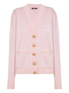 Balmain кардиган с вышивкой, розовый