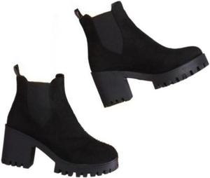 Женские модные однотонные ботинки Челси, повседневные удобные ботильоны для ежедневной носки, женская универсальная стильная обувь для осени и зимы Faithgee, Black