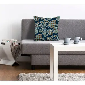 Диванные подушки Charlotte, наволочка для подушки, шишки, природный мотив, Рождество, осенне-зимняя Queence, Marineblau/kupferfarben + bedruckt