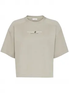 Футболка с надписью Brunello Cucinelli, зеленый