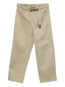 Брюки с поясом SACAI, нейтральный