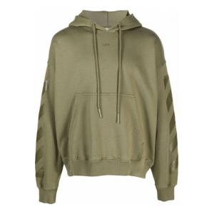Худи Men's Off-White FW21 Pattern Printing Hooded Long Sleeves Loose Fit Green