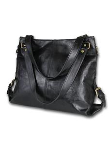 Кожаная сумка через плечо, дамская сумочка, сумка-шоппер Toscanto, черная, примерно 40 см Toscanto