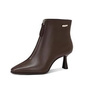 JESSICA SOPHIA Женские ботинки на каблуке 6 см кофе, цвет Coffee