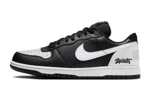 Nike Износостойкие низкие скейтбордистские кроссовки унисекс, черный с серебристым рисунком