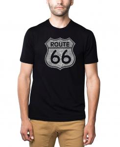 Мужская футболка premium blend word art - route 66 LA Pop Art, черный