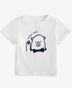 Футболка с короткими рукавами и принтом медведя для мальчиков First Impressions, белый