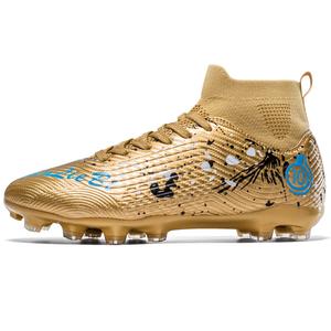 Футбольные бутсы для детей и подростков с высоким верхом, противоскользящие, износостойкие, с отскоком, легкие, амортизирующие HBRK, белый