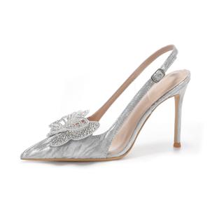Женские туфли на тонком каблуке и высоком каблуке Zubumei, Silver