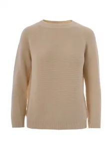 Вязаный свитер с рукавами-реглан Max Mara, бежевый