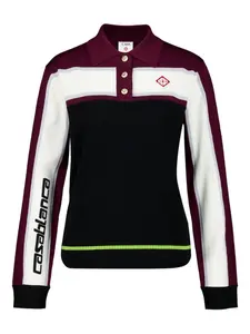 Шерстяная рубашка поло в полоску Casablanca, черный