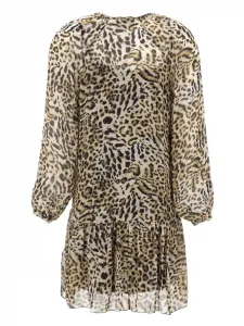 Платье с анималистическим принтом и V-образным вырезом kaos, нейтральный