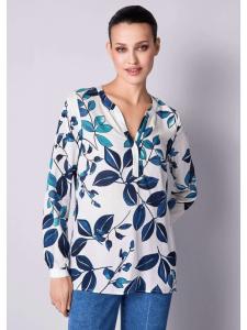 Alba Moda Блузка с цветочным узором в бело-голубом цвете с рисунком