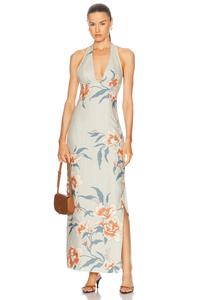 Платье миди Roisin Halter Sir., Bloom Floral