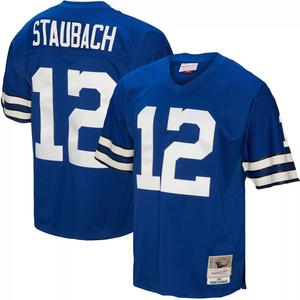 Мужская копия Джерси Mitchell & Ness Roger Staubach Royal Dallas Cowboys 1971 Legacy