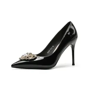 QITUMAUL Женские туфли на высоком каблуке черные [высота каблука 9,5 см], цвет Black[Heel Height 9.5cm]