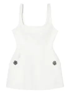 Платье мини с декорированными карманами BLUMARINE, белый