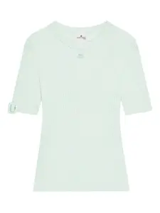 Футболка в рубчик Courrèges, зеленый