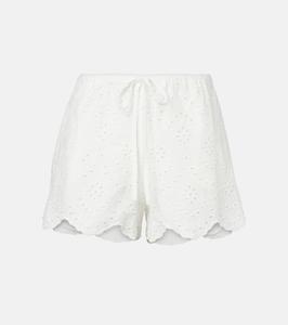 Шорты из хлопка с вышивкой ришелье Cruse Poupette St Barth, Natural White Plain