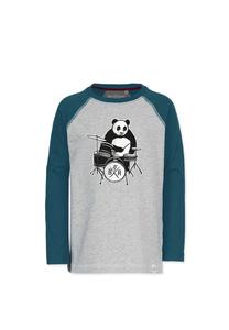 Рубашка с длинными рукавами и рисунком панды Band Of Rascals, цвет dark-petrol