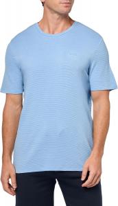 Мужская мягкая ребристая футболка BOSS с коротким рукавом, Chambray
