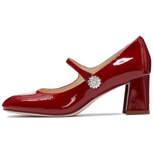 Женские туфли Мэри Джейн Cherry Sweetheart на толстом каблуке 6 см Staccato, cherry красный