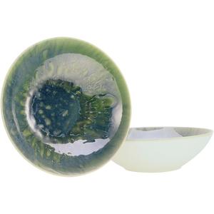Миски Yuki 2 шт. из каменной керамики с реактивной цифровой печатью, каждая штука уникальна, Ø 24 см Creatable, зелено-голубой