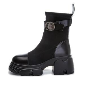 POOQ Ботильоны женские, черные/хаки